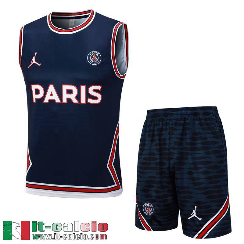 PSG Tute Calcio Senza maniche blu Uomo 2023 2024 TG967