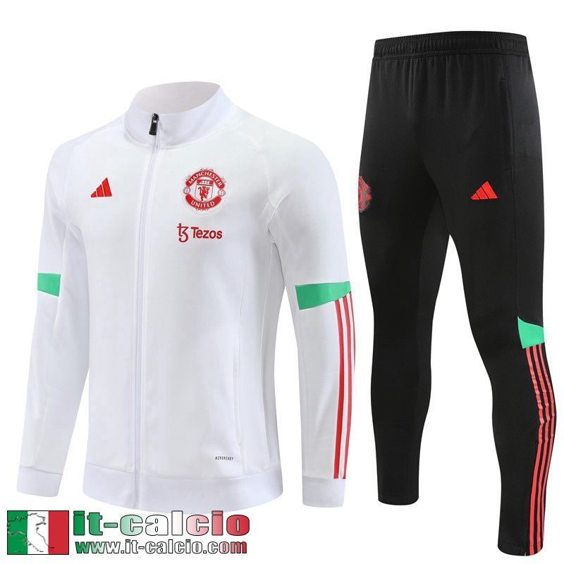 Manchester United Full-Zip Bianco Uomo 23 24 B32