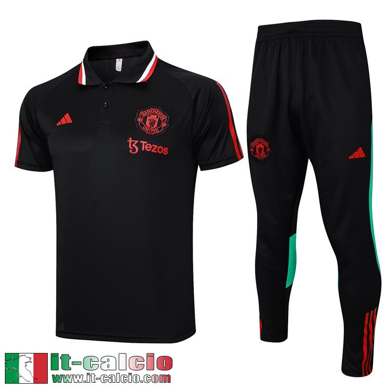 Manchester United Polo Shirts nero Uomo 23 24 E03