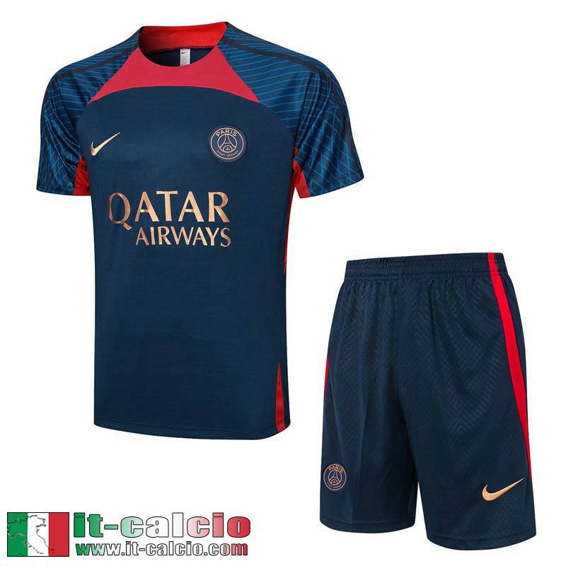 PSG Tute Calcio T Shirt blu navy Uomo 23 24 A65