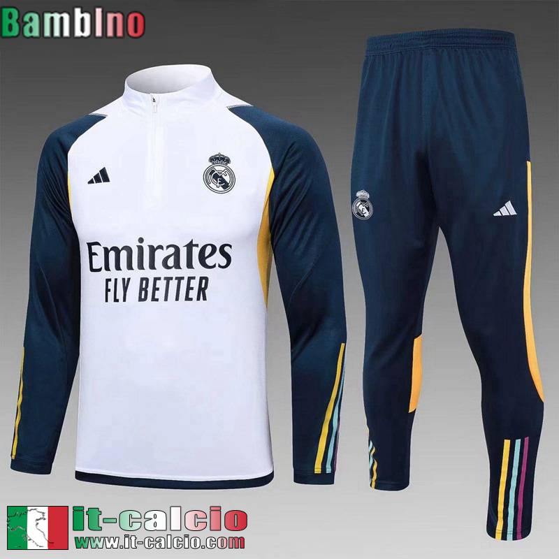 Real Madrid Tute Calcio + PANTALONI Bianco Bambini 23 24 C17