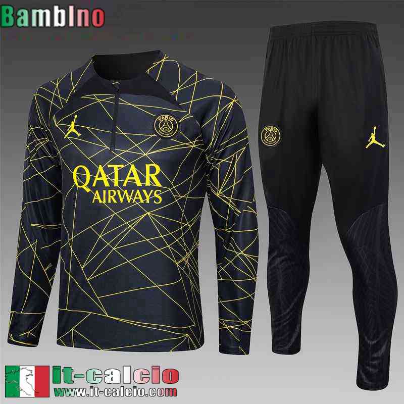 PSG Tute Calcio + PANTALONI nero Bambini 23 24 C22