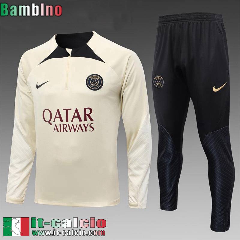 PSG Tute Calcio + PANTALONI giallo chiaro Bambini 23 24 C23