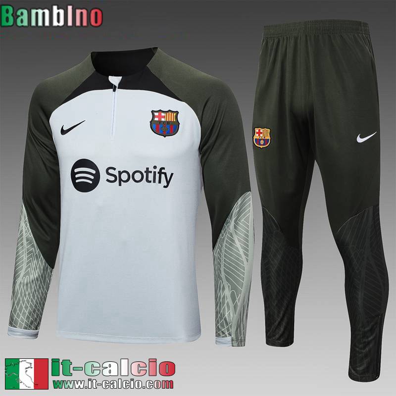 Barcellona Tute Calcio + PANTALONI Bianco Bambini 23 24 C26